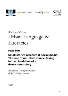 Urban Language & Literacies