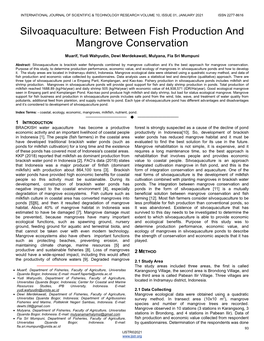Between Fish Production and Mangrove Conservation