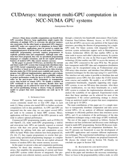 Transparent Multi-GPU Computation in NCC-NUMA GPU Systems Anonymous Review