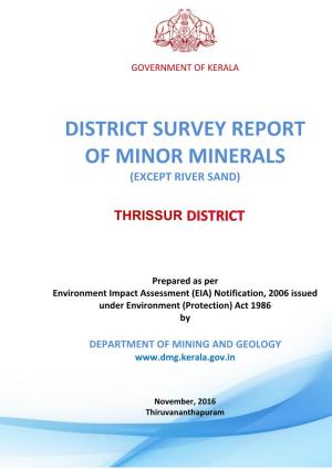 District Survey Report of Minor Minerals Thrissur District