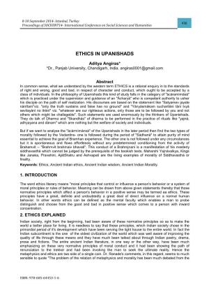 Ethics in Upanishads