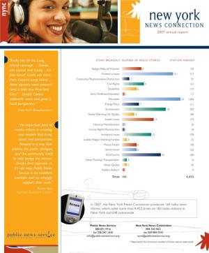 New York NEWS CONNECTION 2007 Annual Report