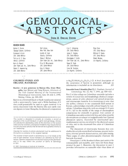 Fall 1991 Gems & Gemology Gemological Abstracts