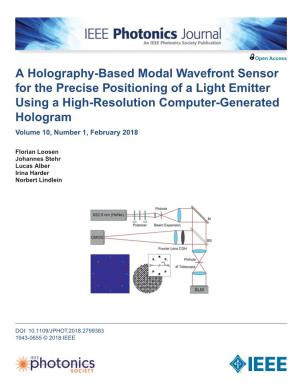 A Holography-Based Modal Wavefront Sensor for the Precise Positioning