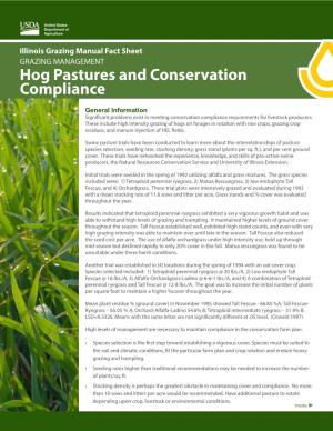 Hog Pastures and Conservation Compliance