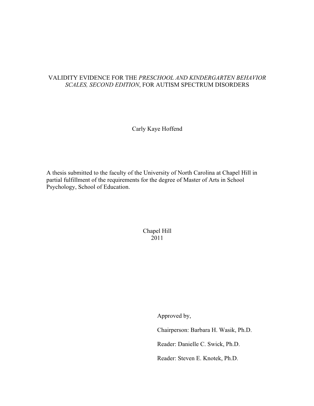 Validity Evidence for the Preschool and Kindergarten Behavior Scales ...