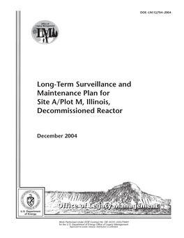 Long-Term Surveillance and Maintenance Plan for Site A/Plot M, Illinois, Decommissioned Reactor