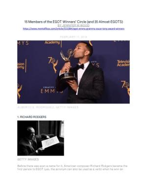 15 Members of the EGOT Winners' Circle (And 20 Almost-EGOTS) by JENNIFER M WOOD