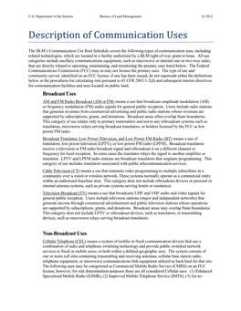 Description of Communication Uses