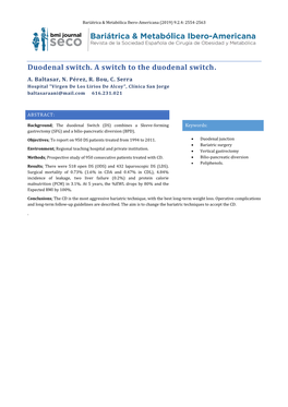 Duodenal Switch. a Switch to the Duodenal Switch. A