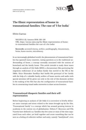 The Filmic Representation of Home in Transnational Families: the Case of 'I