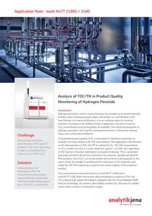 Challenge Solution Application Note · Multi N/C® 2100S / 3100 Analysis