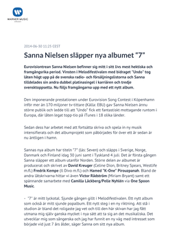 Sanna Nielsen Släpper Nya Albumet “7”