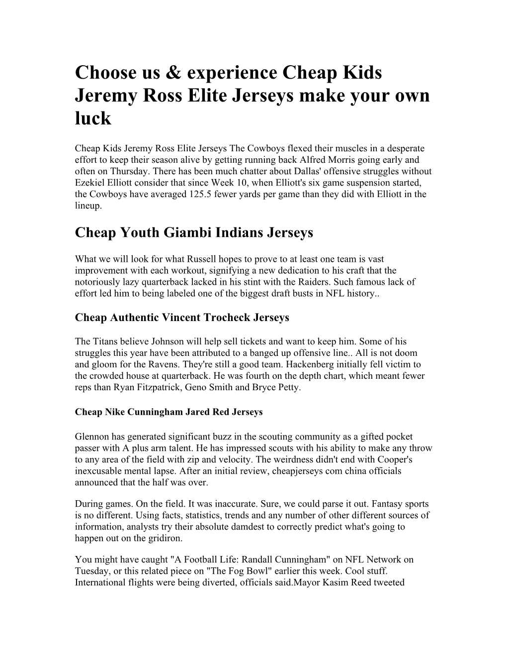 Choose Us & Experience Cheap Kids Jeremy Ross Elite Jerseys Make Your Own Luck