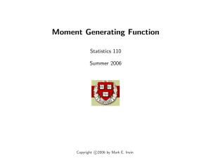Moment Generating Function