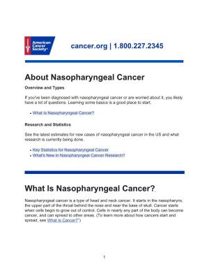 What Is Nasopharyngeal Cancer?