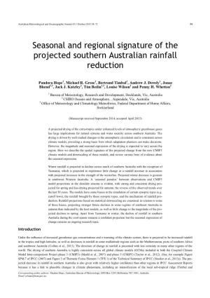 Seasonal and Regional Signature of the Projected Southern Australian Rainfall Reduction