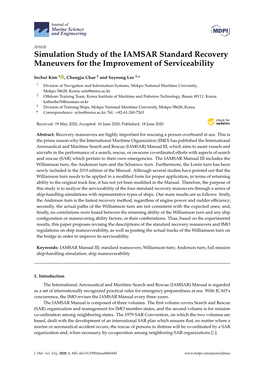 Simulation Study of the IAMSAR Standard Recovery Maneuvers for the Improvement of Serviceability