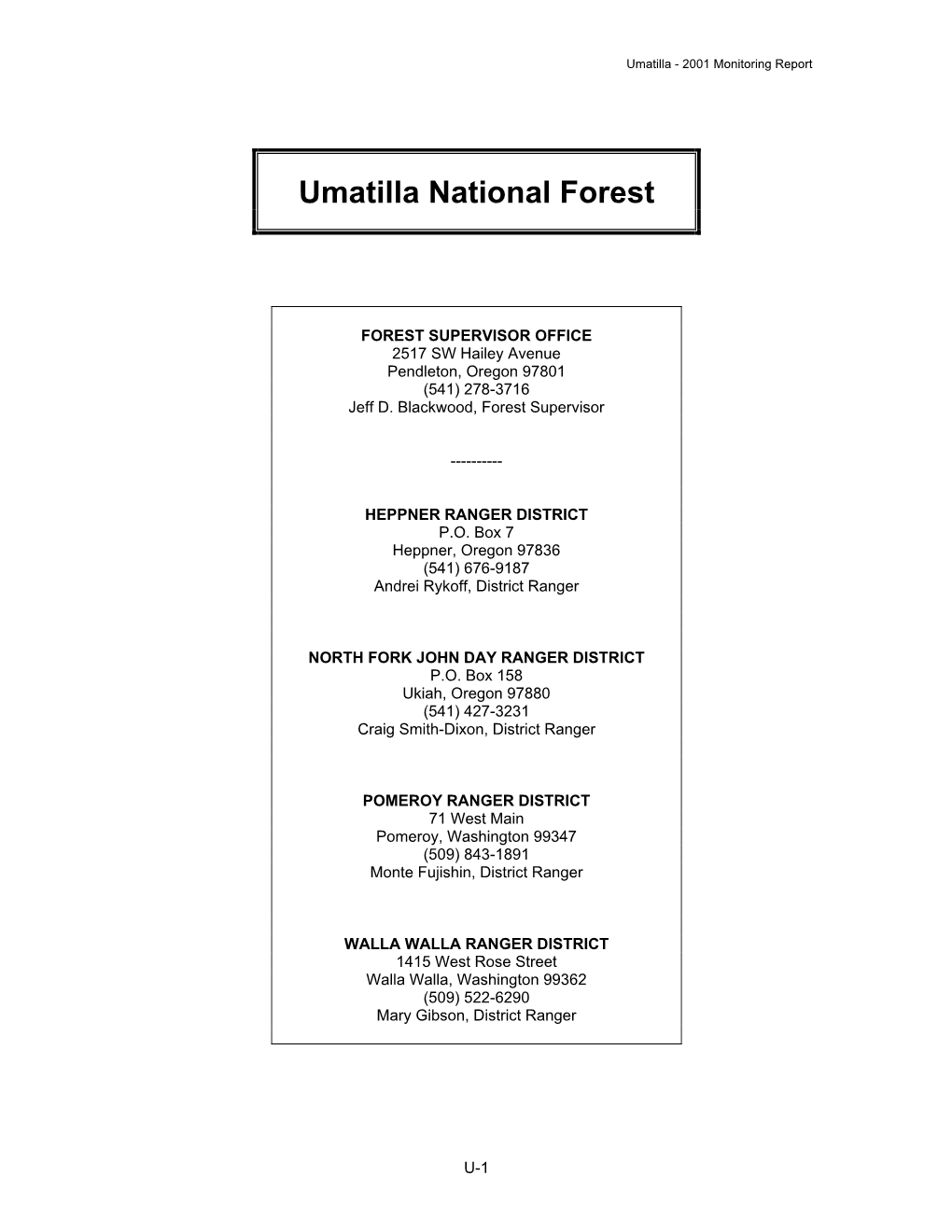 Umatilla National Forest