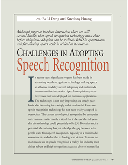 Challenges in Adopting Speech Recognition