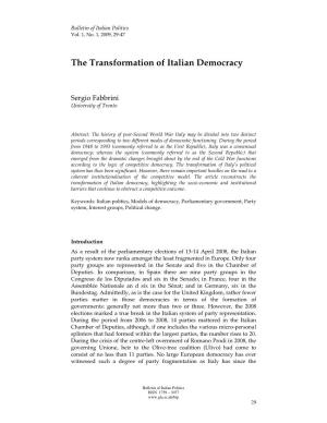 The Transformation of Italian Democracy