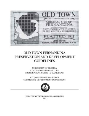 Old Town Fernandina Preservation and Development Guidelines