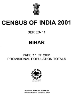 Provisional Population Totals, Series-11, Bihar