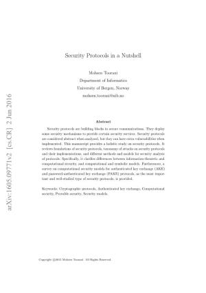 Security Protocols in a Nutshell