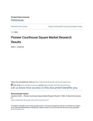Pioneer Courthouse Square Market Research Results