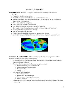 Microbes in Ecology Introduction