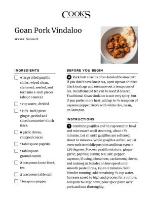 Goan Pork Vindaloo