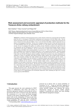 Risk Assessment and Economic Appraisal of Protection Methods for the Tarascon-Arles Railway Embankment