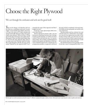 Choose the Right Plywood