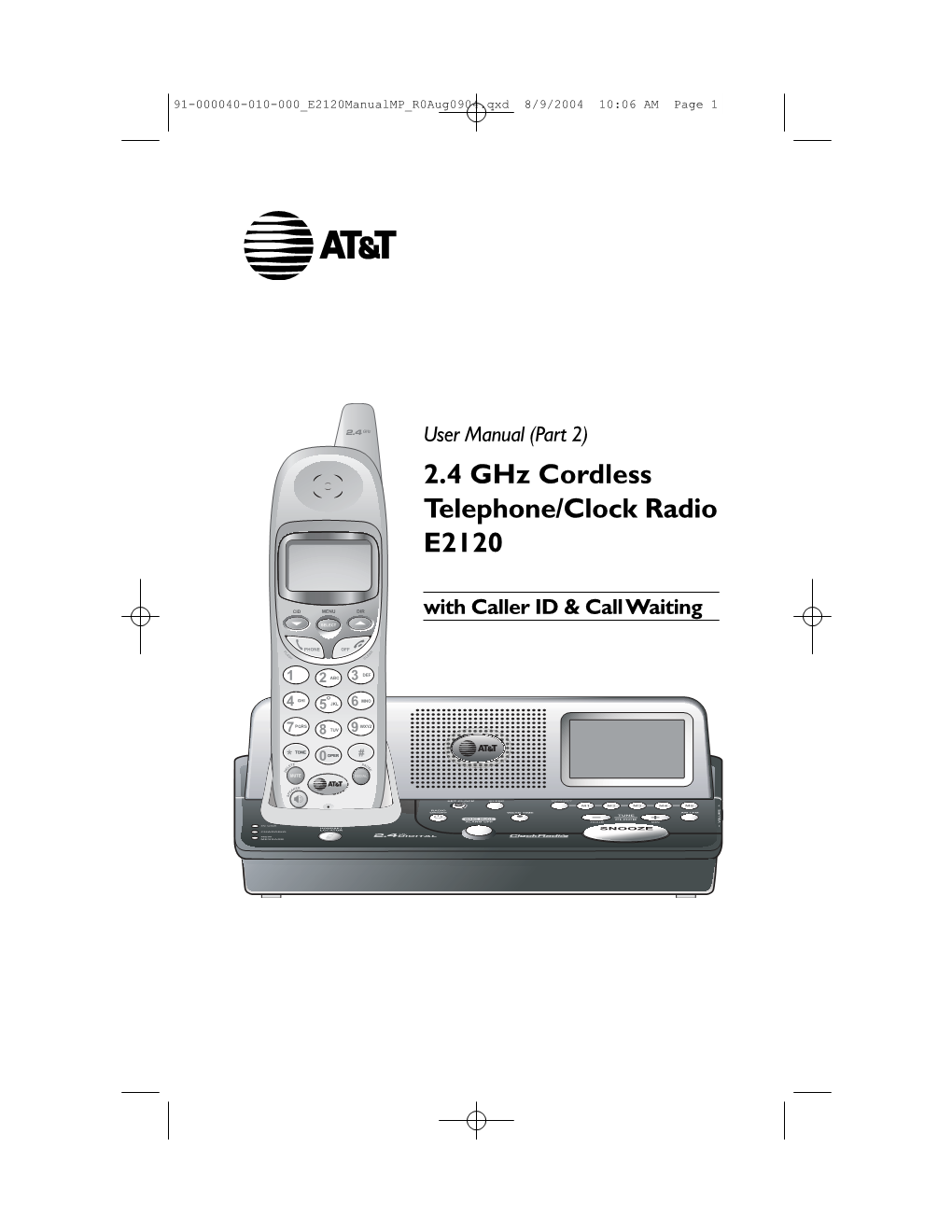 2.4 Ghz Cordless Telephone/Clock Radio E2120