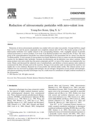 Reduction of Nitroaromatic Pesticides with Zero-Valent Iron