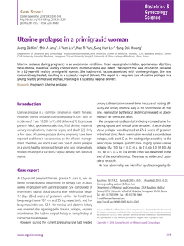 Uterine Prolapse in a Primigravid Woman