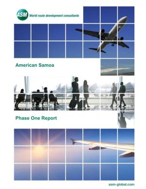 American Samoa Air Transport Marketing Study Phase One Report, January 28, 2013