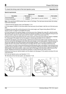 Phaser/1000 Series to Check the Timing Mark of the Fuel Injection