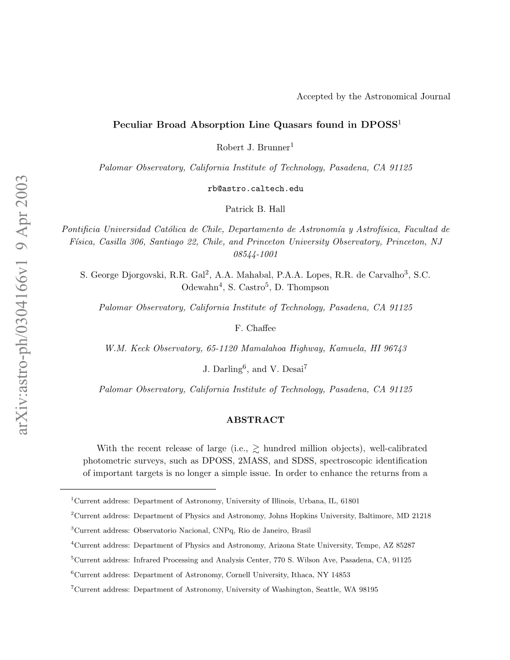 Peculiar Broad Absorption Line Quasars Found in DPOSS