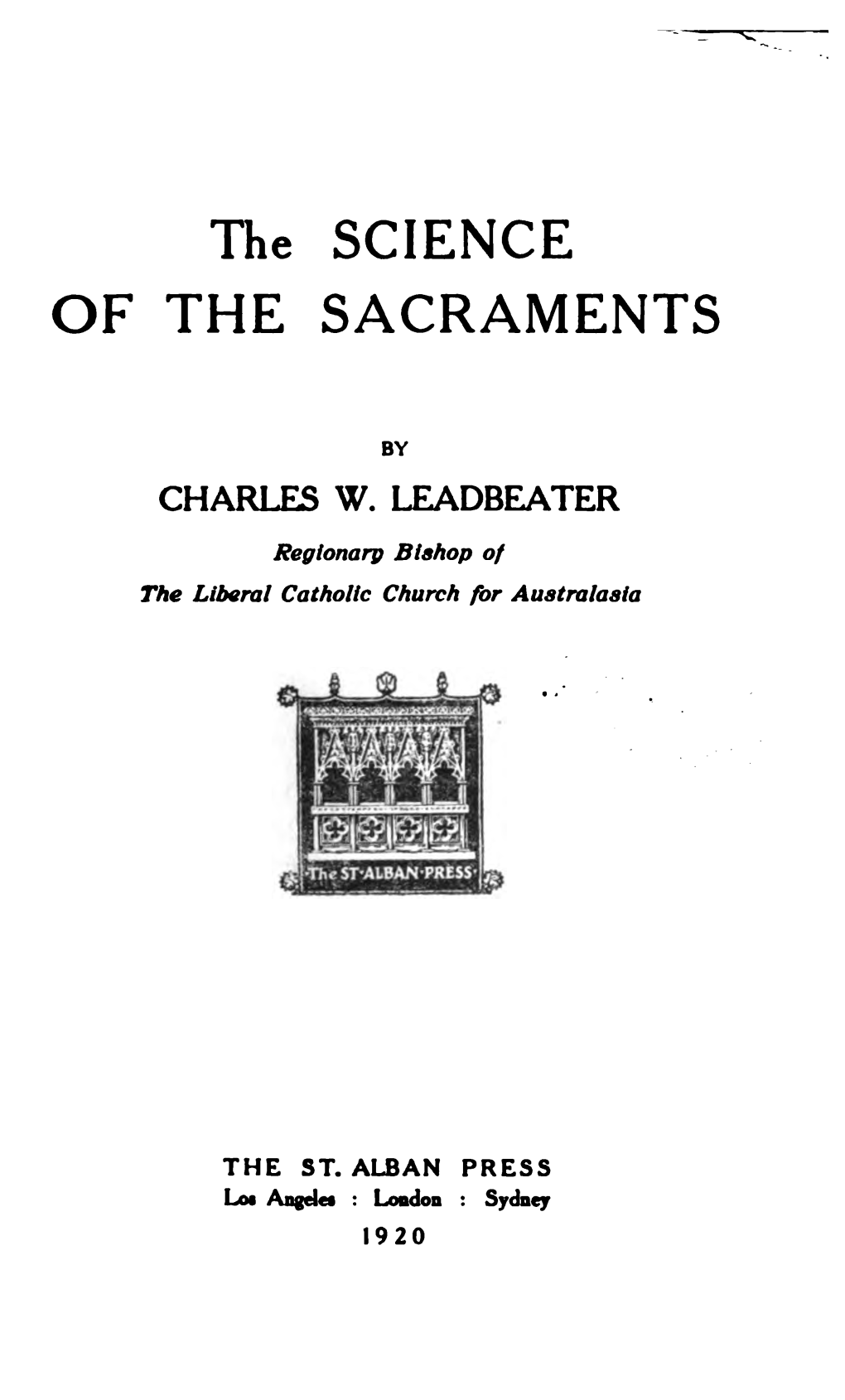 The Science of the Sacraments