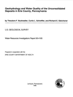 Geohydrology and Water Quality of the Unconsolidated Deposits in Erie County, Pennsylvania