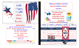 Easterseals Adult Day Services July 2019 West Allis Activity Calendar