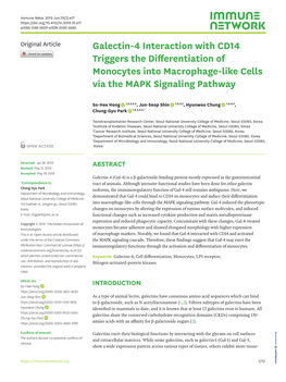 Galectin-4 Interaction with CD14 Triggers the Differentiation of Monocytes Into Macrophage-Like Cells Via the MAPK Signaling Pathway