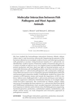 Molecular Interaction Between Fish Pathogens and Host Aquatic Animals