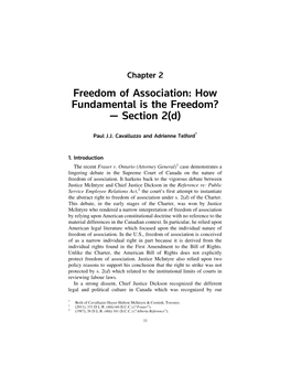 How Fundamental Is the Freedom? — Section 2(D)