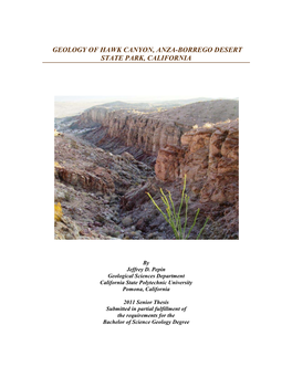 Geology of Hawk Canyon, Anza-Borrego Desert State Park, California