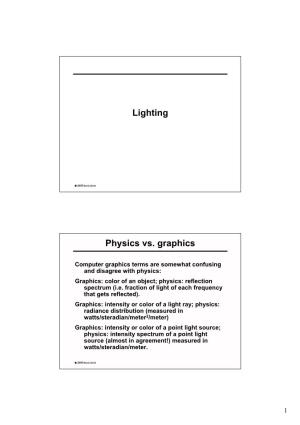 Lighting Physics Vs. Graphics