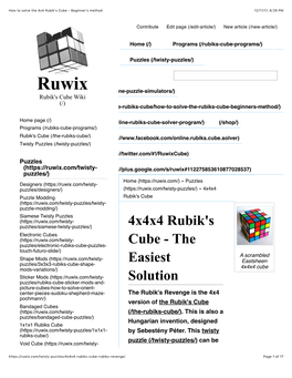 How to Solve the 4X4 Rubik's Cube - Beginner's Method 12/17/17, 6�29 PM