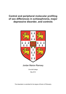 Central and Peripheral Molecular Profiling of Sex Differences in Schizophrenia, Major Depressive Disorder, and Controls