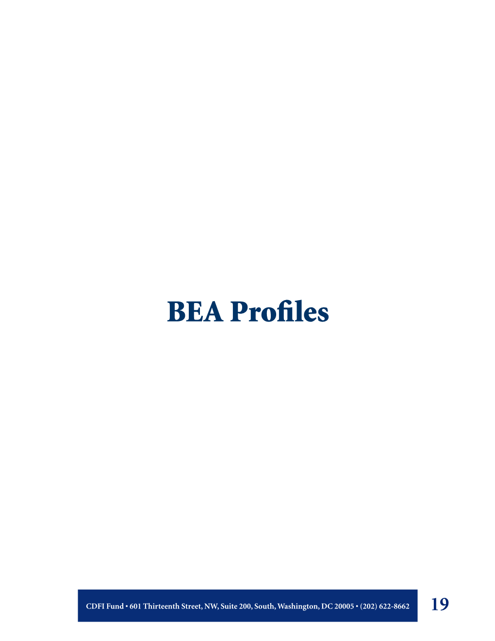 2009 BEA Profiles of Awardees